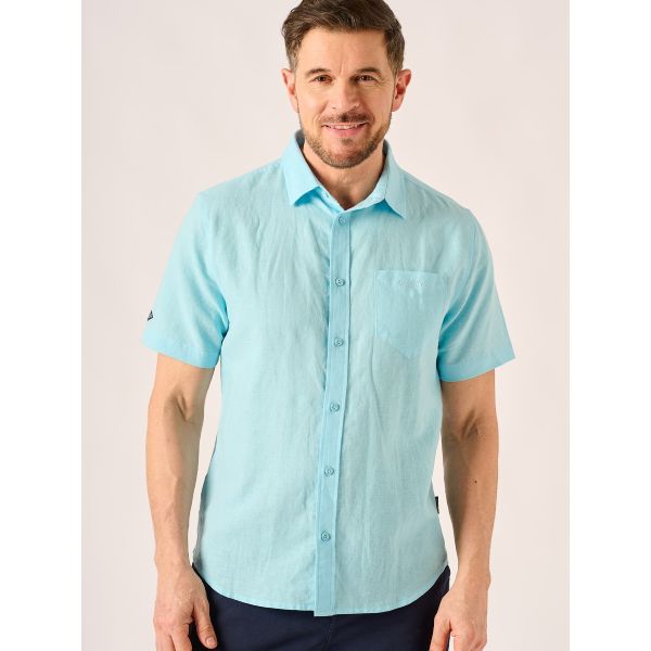 Splash Blue Lifestyle Linen and Cotton Mix Shirt - Hanney