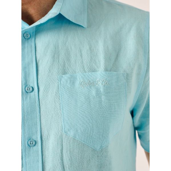 Splash Blue Lifestyle Linen and Cotton Mix Shirt - Hanney