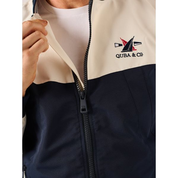 White and Navy Showerproof Bomber Jacket – Jagger
