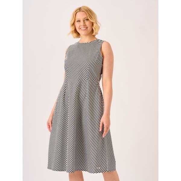 Navy and White Striped Dress-Jess