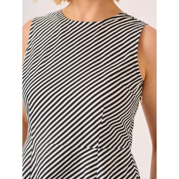 Navy and White Striped Dress-Jess