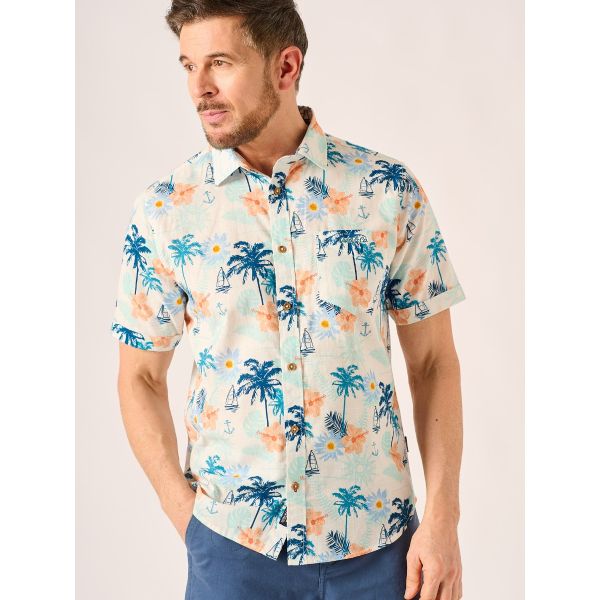 Multicoloured Lifestyle Printed Slub Shirt - Keys