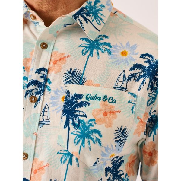 Multicoloured Lifestyle Printed Slub Shirt - Keys