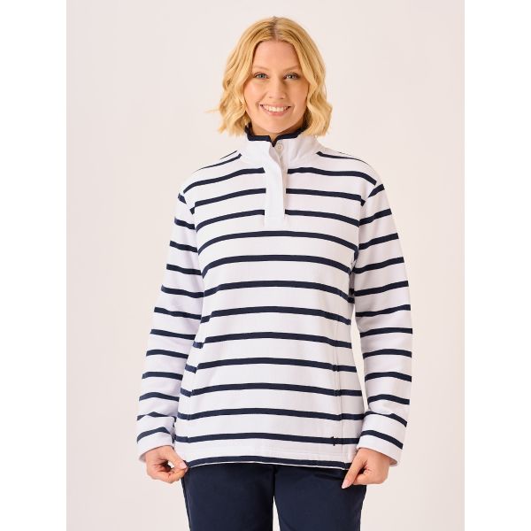 White and Navy Rugby Shirt - Layla