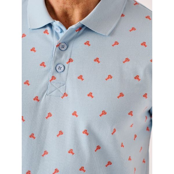 Blue Lobster Print Polo Shirt – Sagar 
