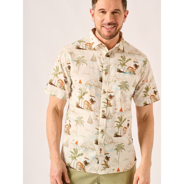 Multicoloured Lifestyle Printed Slub Shirt - Sandbar