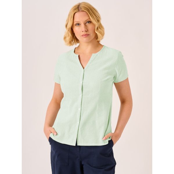 Mint Seersucker Blouse - Yarro 