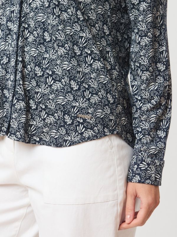 Alina Jersey Nautical Print Shirt In Navy