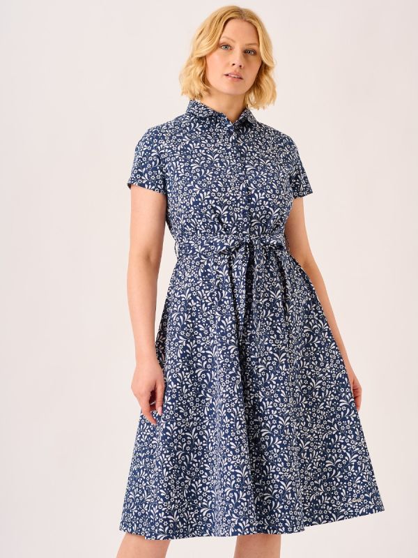 Navy Printed Dress - Allegra
