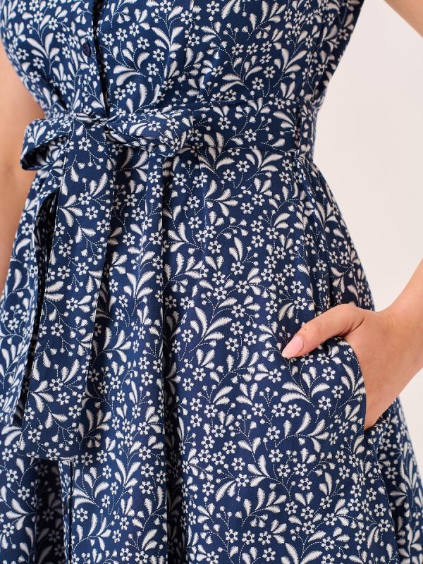 Navy Printed Dress - Allegra