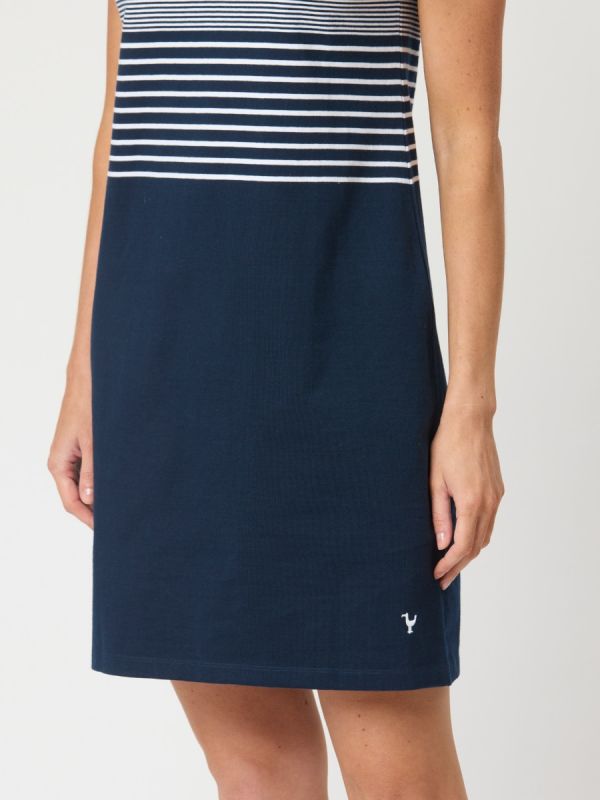 Arlena Polo Shirt Dress In Navy And White 