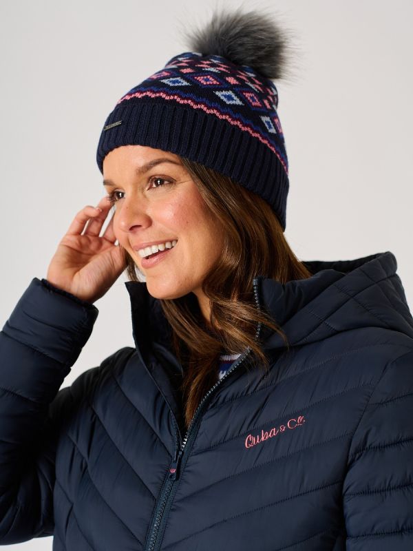 Navy Fairisle Bobble Hat - Barnicle