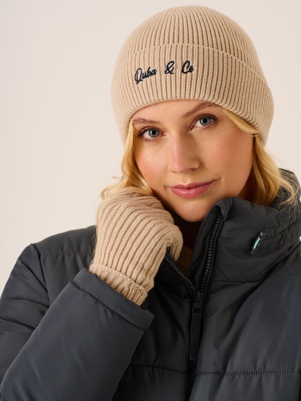 Oatmeal Ribbed Knitted Beanie - Beck 
