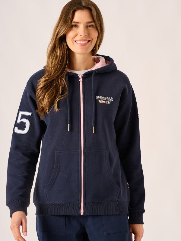 Navy X-Series Zip Through Hooded Sweatshirt - Bellamy