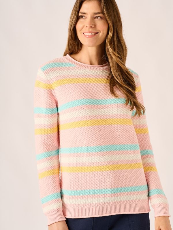 Multicoloured Stripe Crew Neck Jumper - Billie