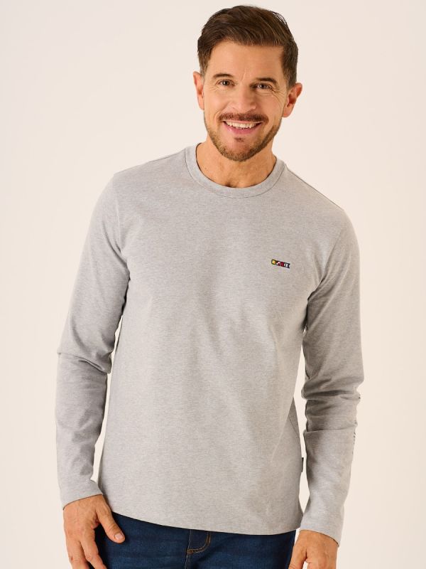 Grey Marl Long Sleeved T-Shirt - Blenni