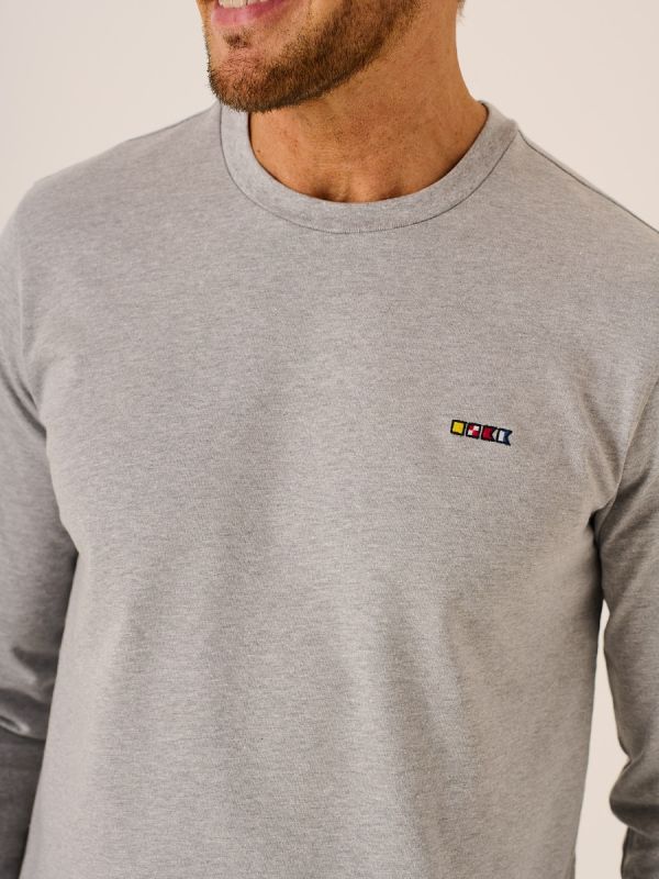Grey Marl Long Sleeved T-Shirt - Blenni