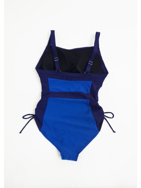 Renwick Blue Colour Block One Piece Swimsuit
