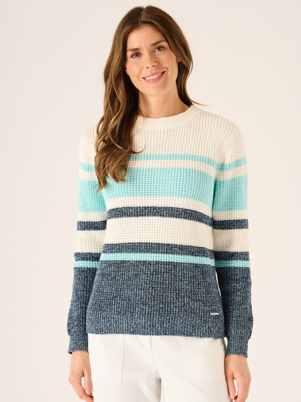 Brine Space Dye Knit Jumper in Navy and Turquoise
