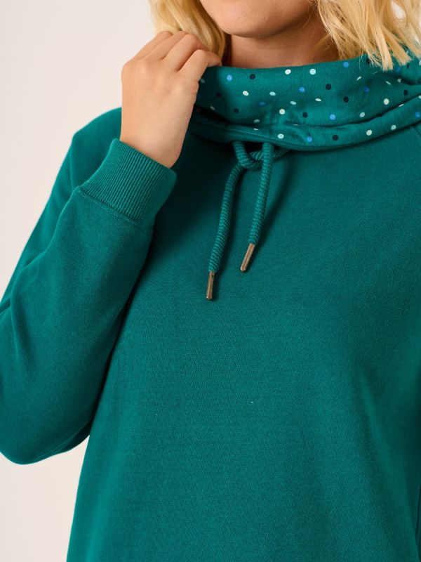 Teal Cowl Neck Sweatshirt - Calie