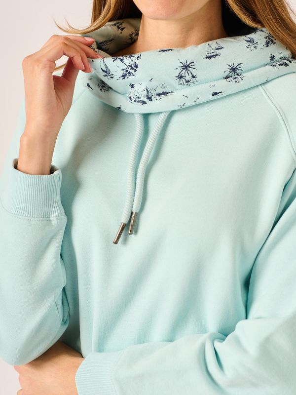 Spray Blue Cowl neck Ladies Sweatshirt - Calloway