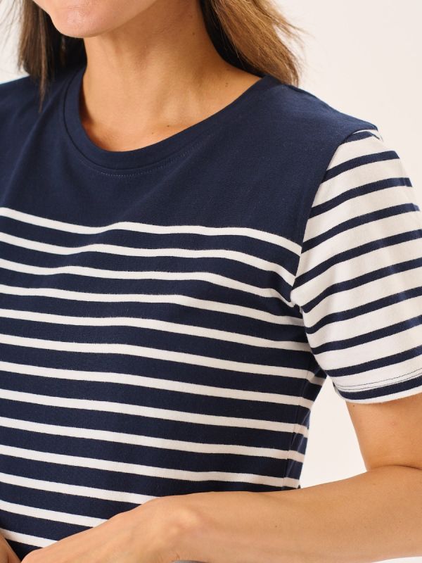 Navy And White Jersey Striped Dress - Catalina