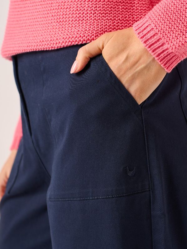 Navy Cotton Trouser - Conny