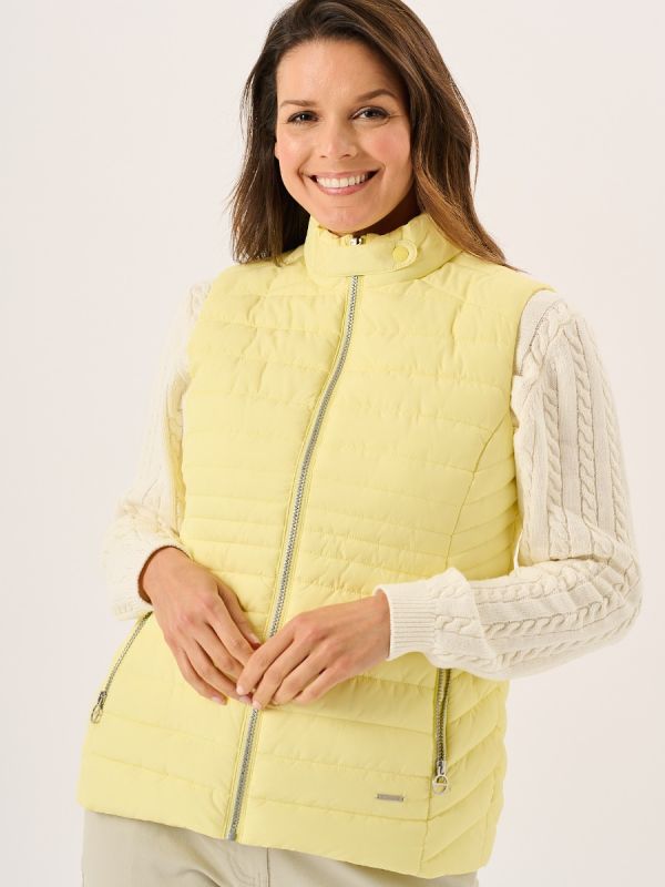 Light Yellow Ladies Quilted Gilet - Darina