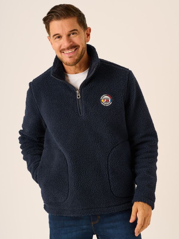 Dark Navy X-Series Borg 1/4 Zip Sweatshirt - Dorey