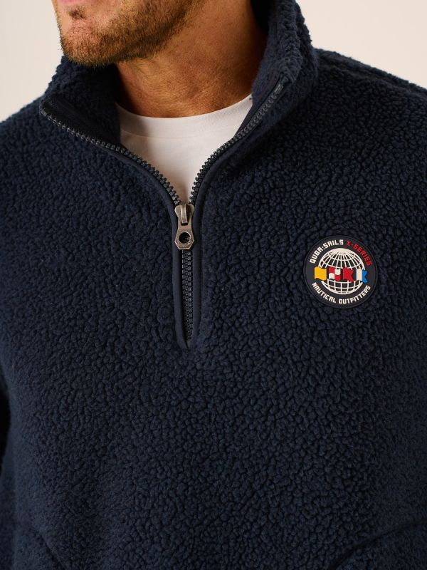 Dark Navy X-Series Borg 1/4 Zip Sweatshirt - Dorey