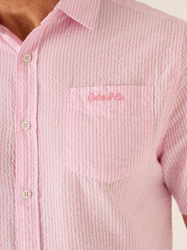 Durham Lifestyle Striped Shirt in Pink and White