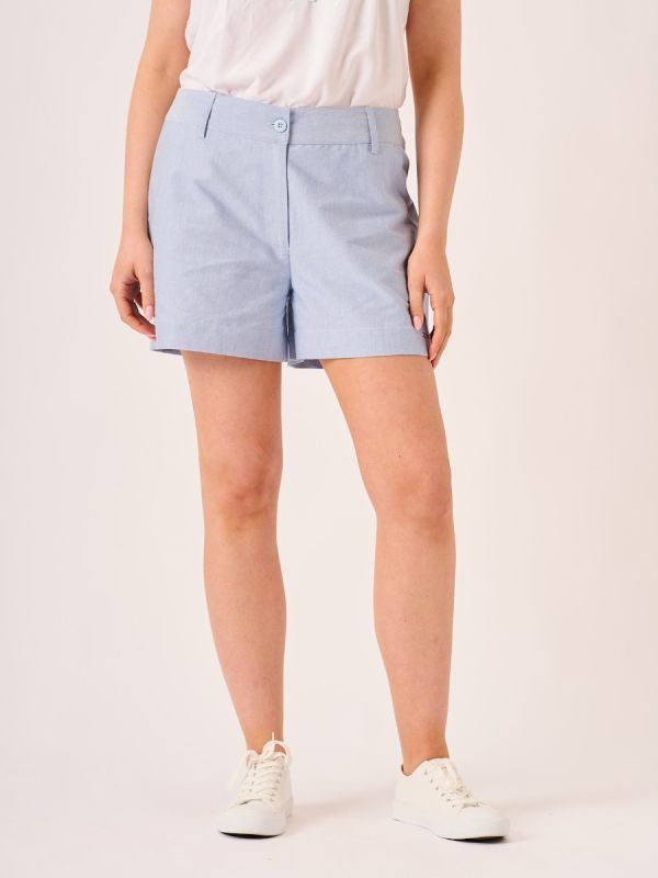 Blue Woven Shorts - Eva