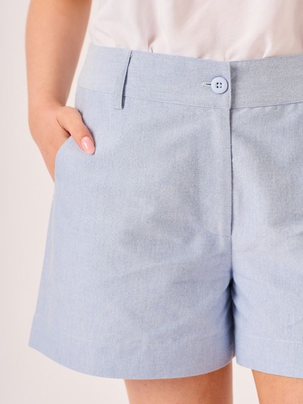 Blue Woven Shorts - Eva