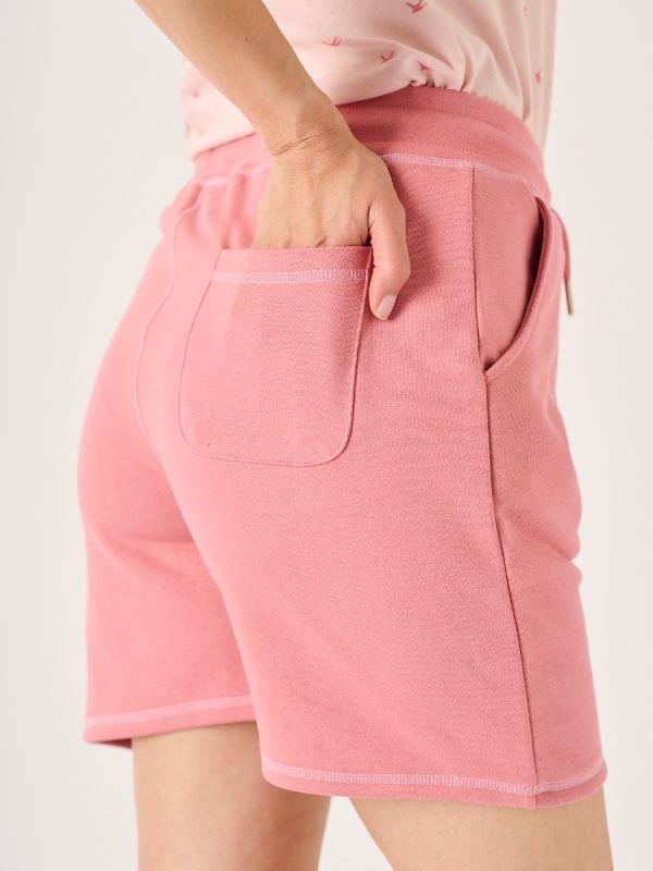 Dusty Rose Ladies Loopback Jersey Shorts - Evie 