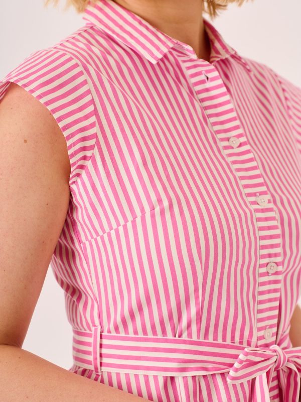 Pink and White Stripe Dress - Faber