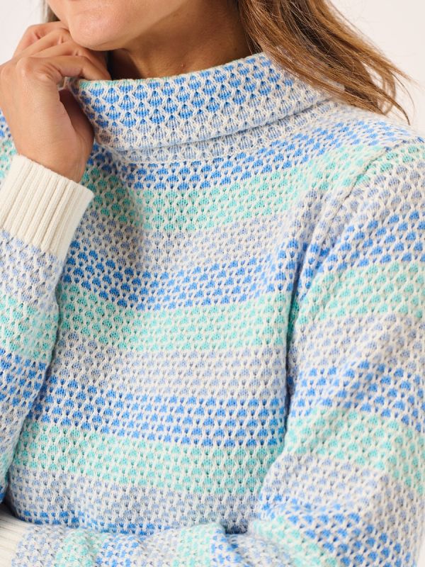 Multicoloured Cowl Neck Textured Jumper - Greta