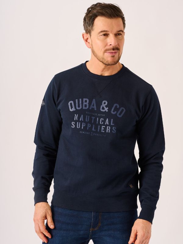 Dark Navy Crew Neck Sweatshirt - Hamilten