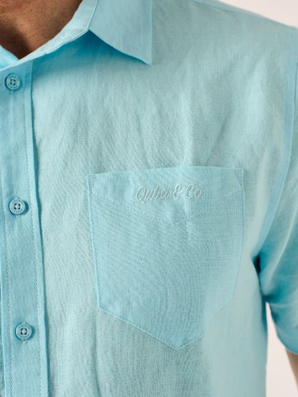 Splash Blue Lifestyle Linen and Cotton Mix Shirt - Hanney