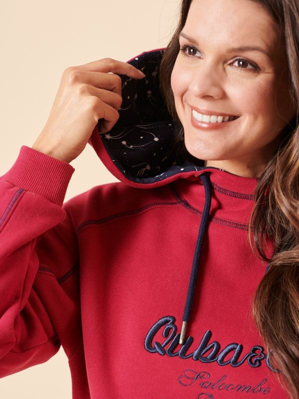 Indal Red Ladies Quba and Co Logo Hoodie