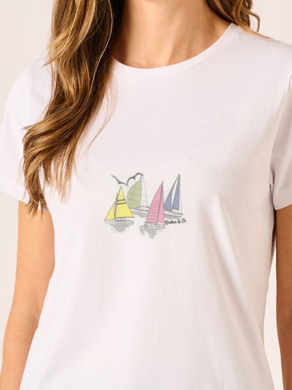 White Boat Graphic T-Shirt – IVI