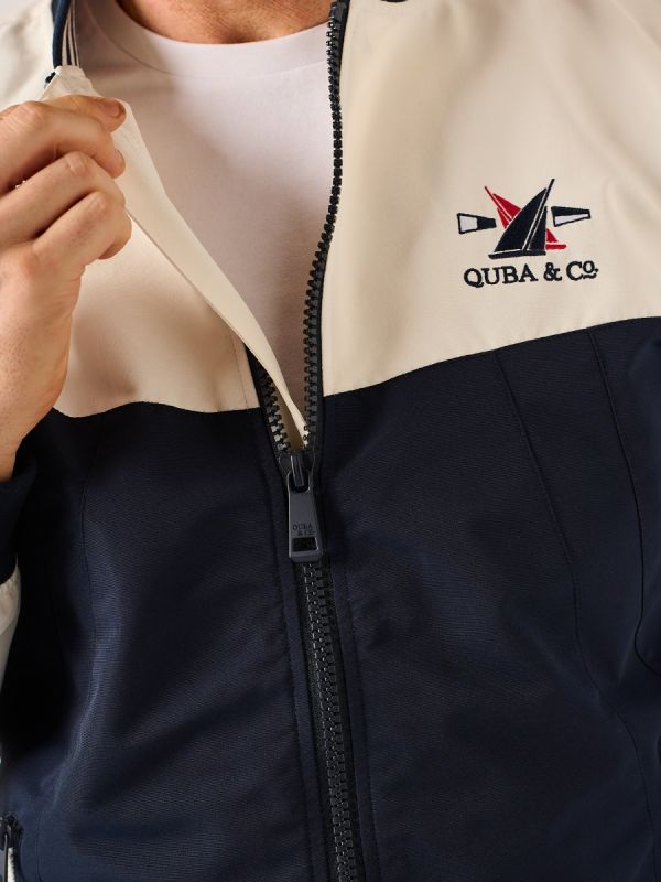 White and Navy Showerproof Bomber Jacket – Jagger