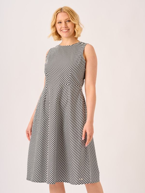Navy and White Striped Dress-Jess