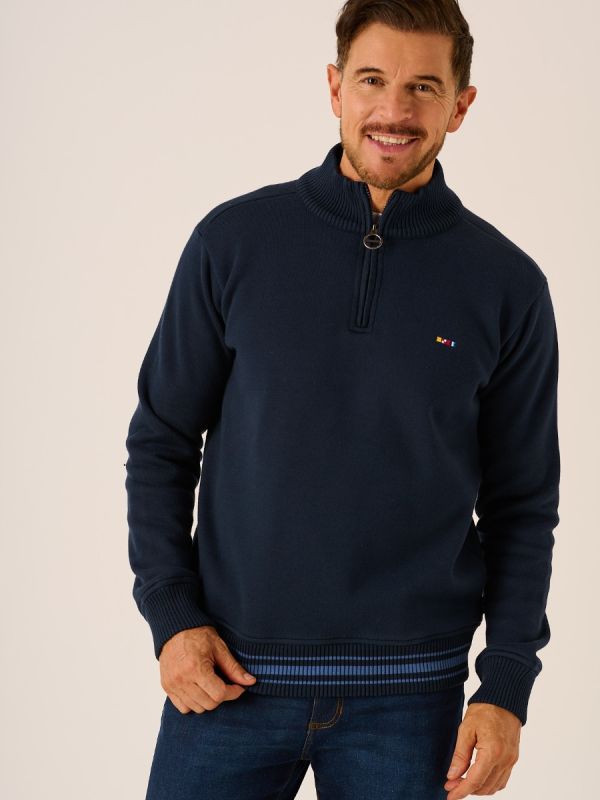 Dark Navy Windproof 1/4 Zip Jumper - Ken