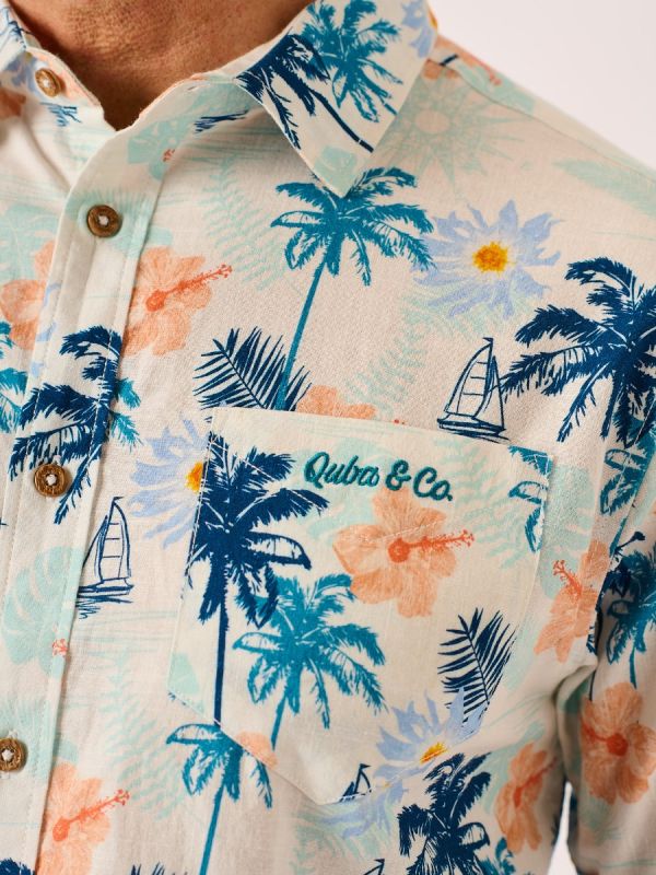 Multicoloured Lifestyle Printed Slub Shirt - Keys