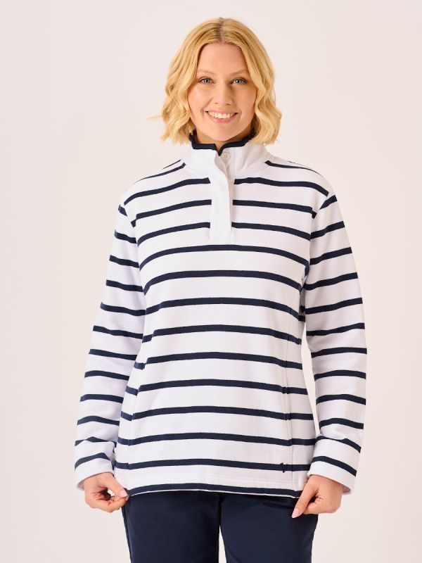 White and Navy Rugby Shirt - Layla