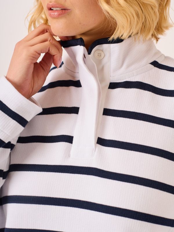 White and Navy Rugby Shirt - Layla