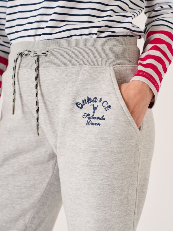 Grey Marl Straight Leg Jog Pants - Linar