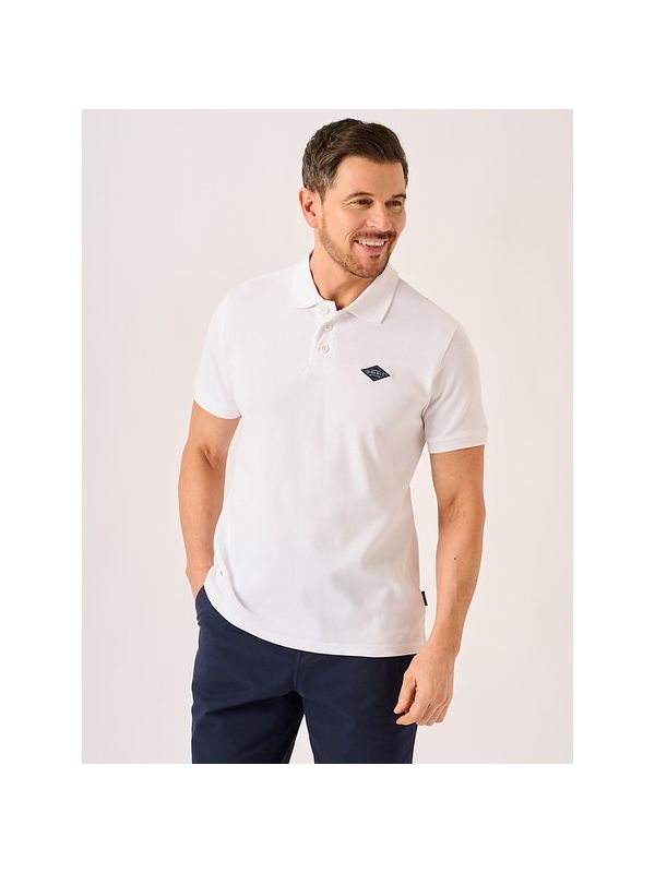 White Lifestyle Closed Mesh Polo Shirt - Mason 