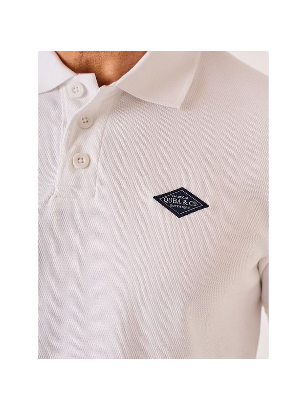 White Lifestyle Closed Mesh Polo Shirt - Mason 