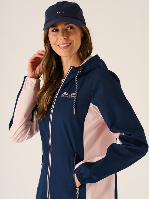 Minty X-Series Showerproof Performance Jacket In Navy And Pink